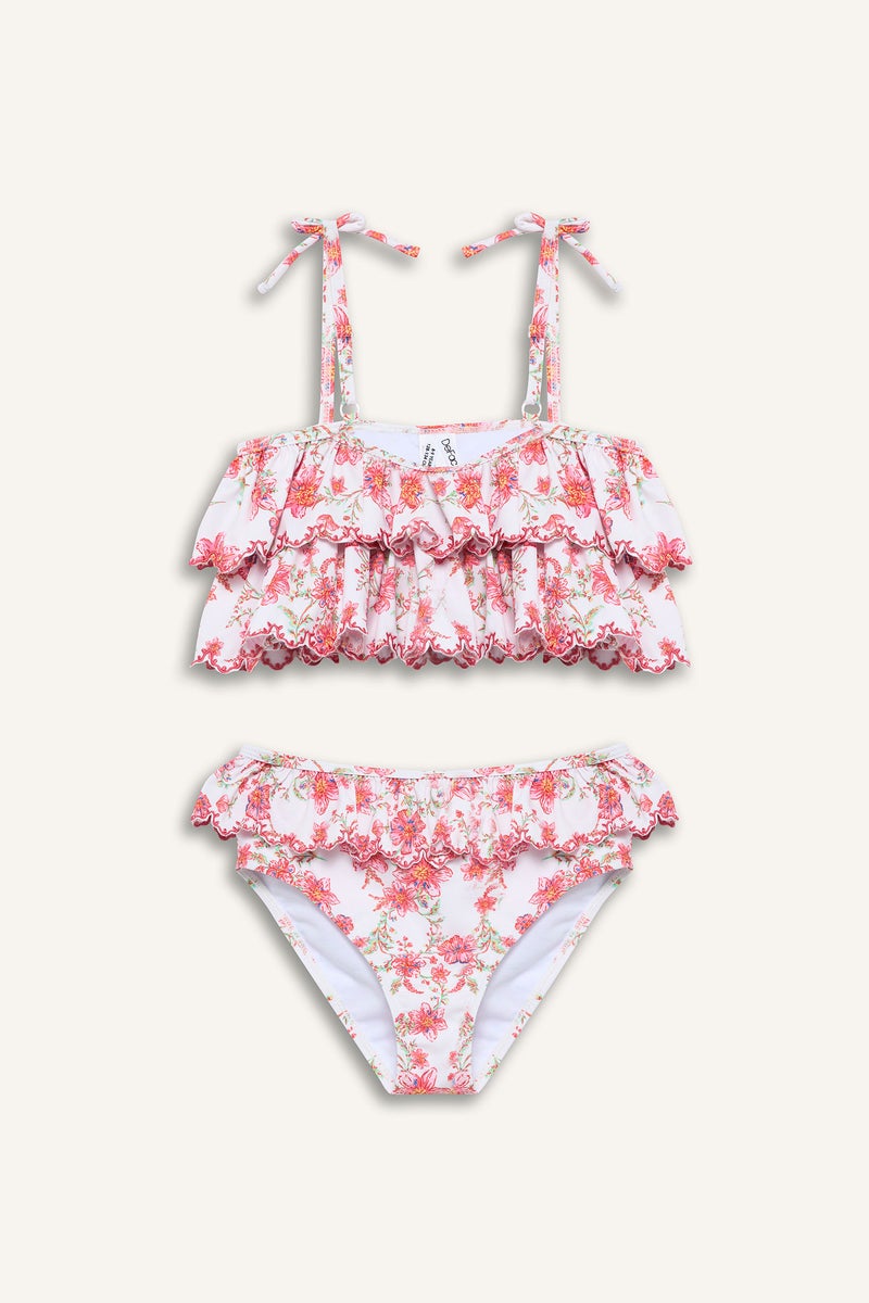 DeFacto Pink Girl 2 piece Floral Woven Bikini Casual - Image 1